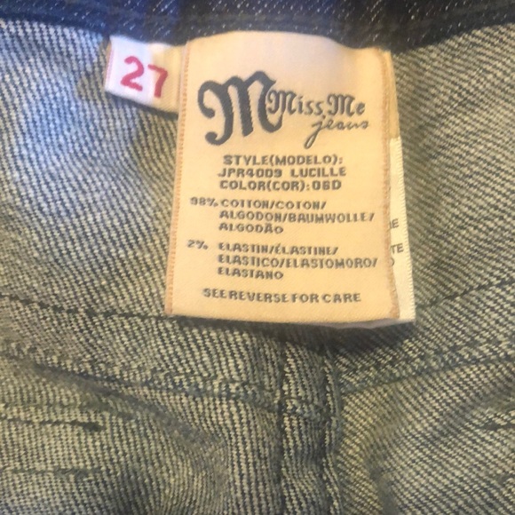 Miss Me Women's Boot Cut Jeans - Dark Blue with Red Accents - Picture 8 of 13